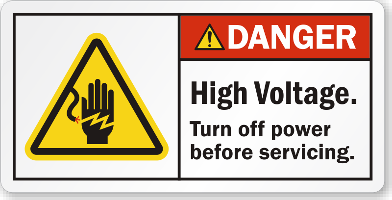 DANGER HIGH VOLTAGE AUTHERIZED PERSONNEL Bilingual Safety decal sticker Lot of 5 