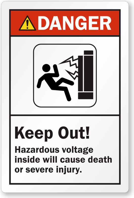 2x Danger High Voltage Electric Warning Safety Label Sign Decal Sticker F  IJ 