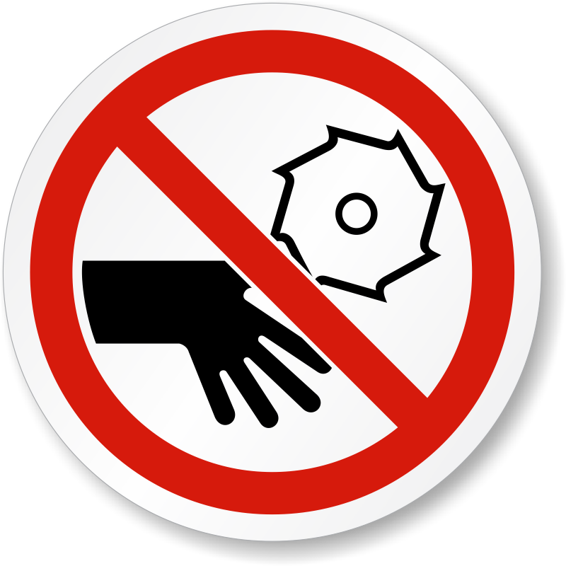 ISO Rotating Blade Keep Hands Clear Label, SKU: LB-2214
