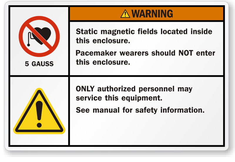 Rug Målestok Nathaniel Ward Warning Static Magnetic Fields Located In Enclosure Label, SKU: LB-0105