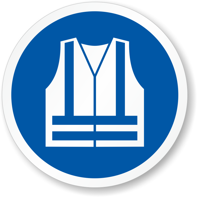 ISO Wear High Visibility Vest Label, SKU: LB-2962