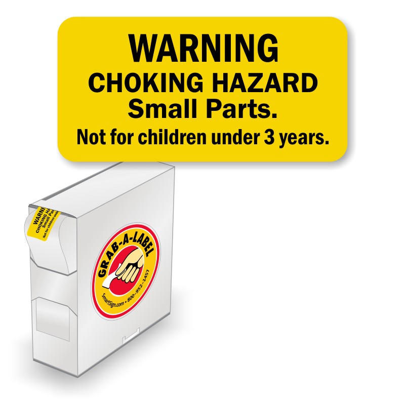 Small Parts Chocking Hazard Labels Rolls Choose Qty 
