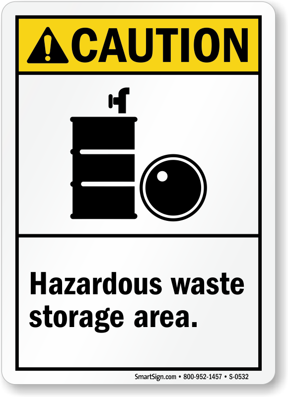 Caution Hazardous Waste Storage Area Sign Sku S
