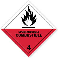 Spontaneously Combustible Label