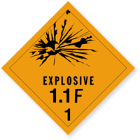 Explosive 1.1F Paper HazMat Label
