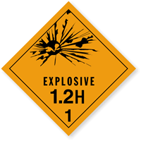 Explosive 1.2H Paper HazMat Label