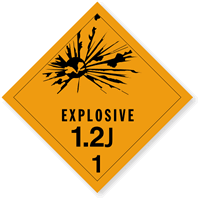 Explosive 1.2J Paper HazMat Label