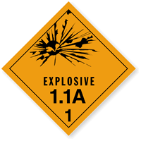 Explosive 1.1A HazMat Label