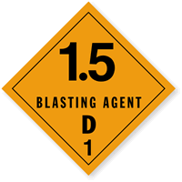 Explosive 1.5D Blasting Agent Vinyl HazMat Label