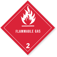 Flammable Gas Vinyl HazMat Label