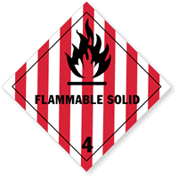 Flammable Solid Paper HazMat Label