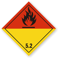 Vinyl DOT Organic Peroxide Hazard Class 5.2 Label