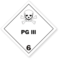 PG III Paper HazMat Label 