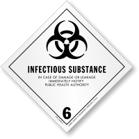 Infectious Substance Paper HazMat Label 