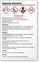 Aqueous Ammonia GHS Chemical Danger Label