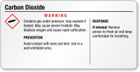 Carbon Dioxide Warning Small GHS Chemical Label