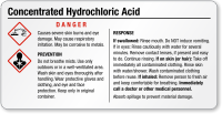 Concentrated Hydrochloric Acid Small GHS Chemical Label