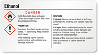 Small Ethanol Danger GHS Chemical Label