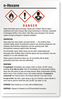 N Hexane Danger Large GHS Chemical Label