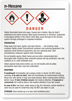 N Hexane Danger Medium GHS Chemical Label