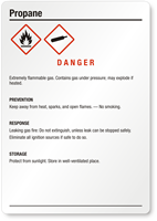 Propane Danger Medium GHS Chemical Label