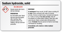 Small Sodium Hydroxide GHS Chemical Label
