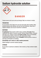 Sodium Hydroxide Danger Medium GHS Chemical Label