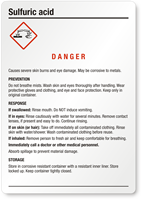 Sulfuric Acid Danger Medium GHS Chemical Label