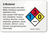 2-Butanol NFPA Chemical Hazard Label