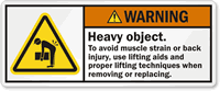 ANSI Lifting Instructions Warning Label
