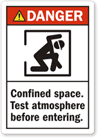 Confined Space Test Atmosphere Before Label