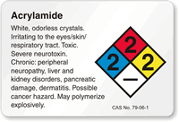 Acrylamide NFPA Chemical Hazard Label
