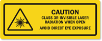 Class 3R Laser Radiation, Open Avoid Exposure Label