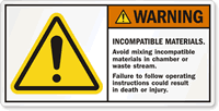 Avoid Mixing Incompatible Materials In Chamber Label
