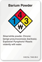 Barium Powder NFPA Chemical Label