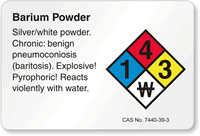 Barium Powder NFPA Chemical Hazard Label