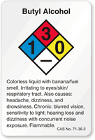 Butyl Alcohol NFPA Chemical Label