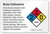 Butyl Cellosolve NFPA Chemical Hazard Label