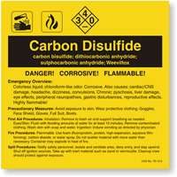 Carbon Disulfide ANSI Chemical Label
