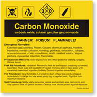Carbon Monoxide ANSI Chemical Label