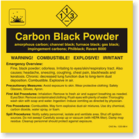 Carbon Black Powder ANSI Chemical Label
