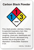 Carbon Black Powder NFPA Chemical Label