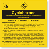 Cyclohexane ANSI Chemical Label