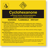 Cyclohexanone ANSI Chemical Label