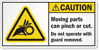Moving Parts Can Pinch Or Cut Label