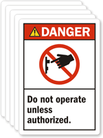 Danger Operate Authorized Label