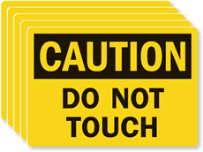 Caution Do Not Touch, 5 Labels/Pack