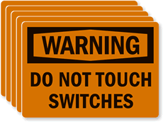 Do Not Touch Switches Labels (Set Of 5)