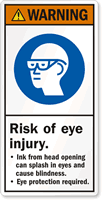 Risk Of Eye Injury, Protection Required Label