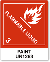 Flammable Liquid UN 1263 Paint Label